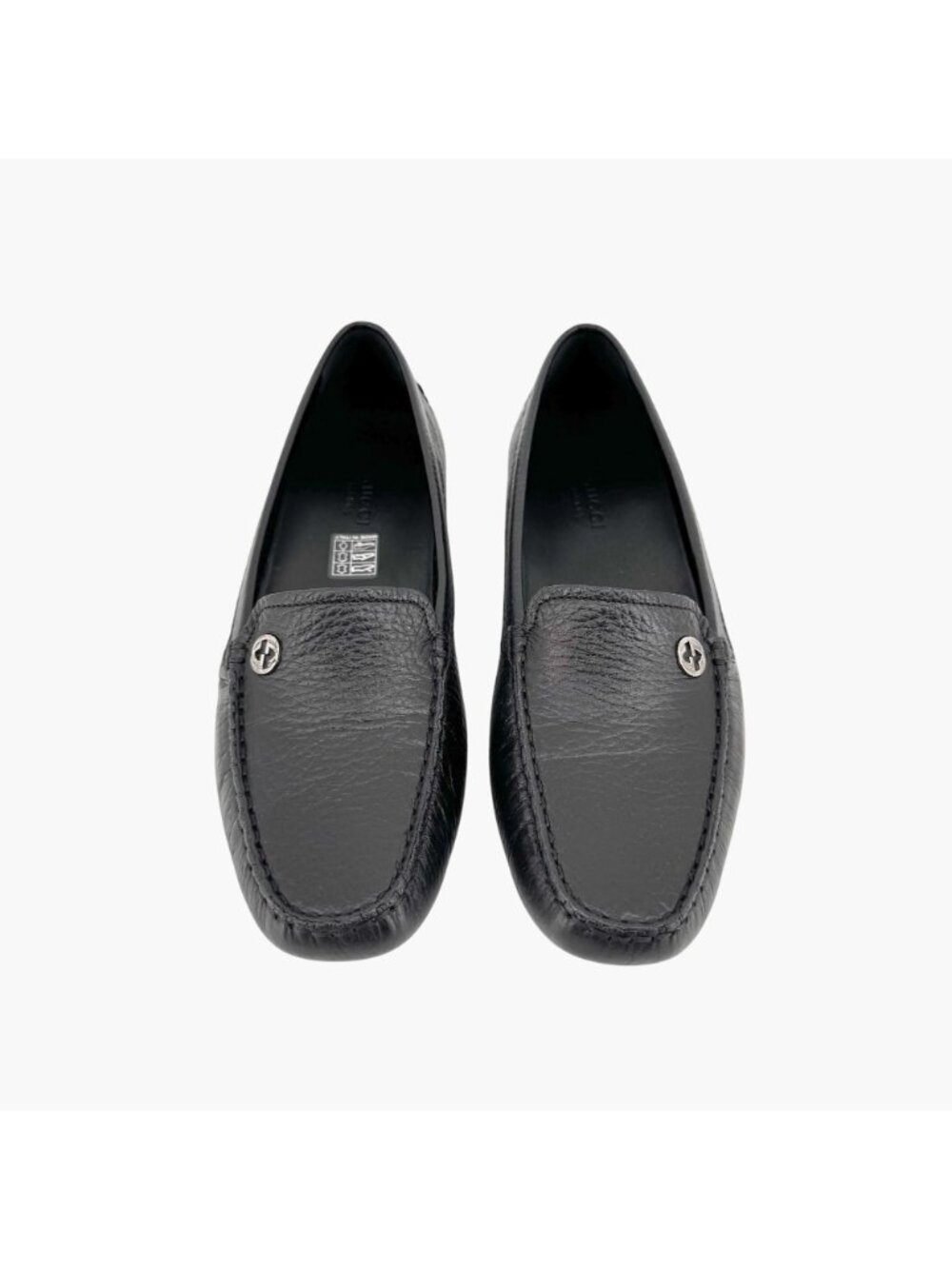 Gucci Interlocking GG Driving Loafers EU 36.5 US 6.5 Black Leather Flat Shoe - Picture 3 of 14